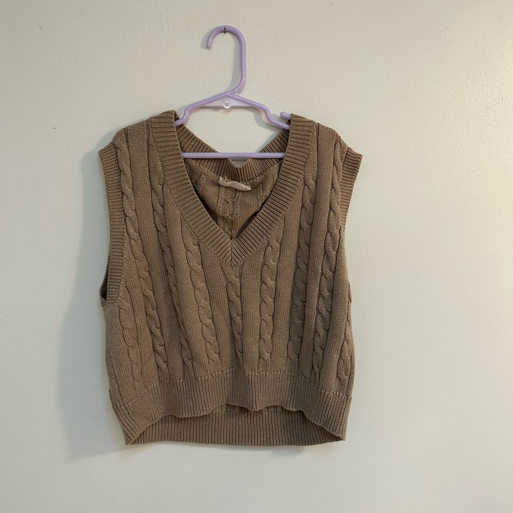 Altar’d state tan sweater vest.
